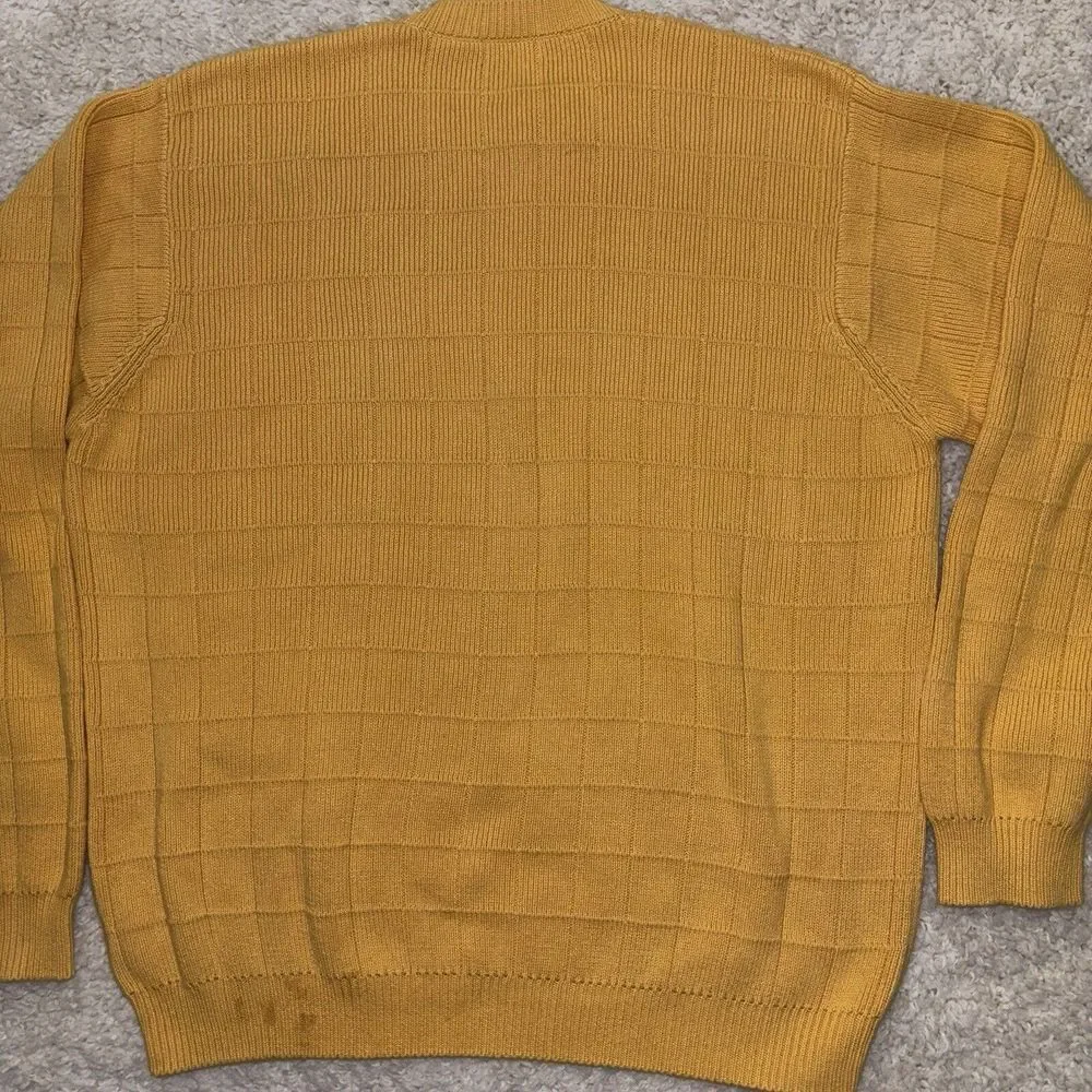 VTG 90S IZOD MENS‎ M 100% COTTON CABLE KNIT CASUAL PULLOVER SWEATER USA Made